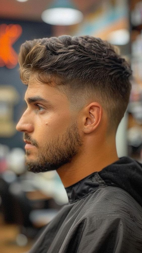 Low Skin Fade Haircut With Short Quiff on Top