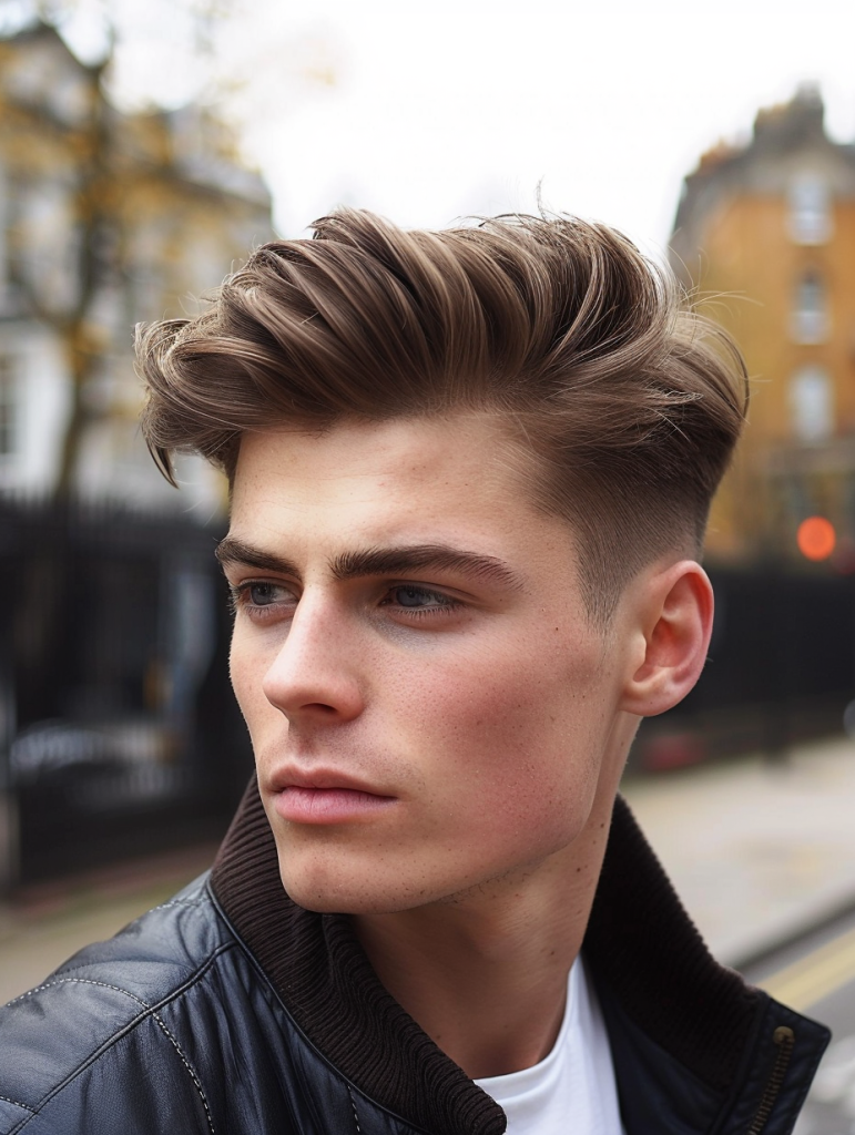 High Fade with a Pompadour